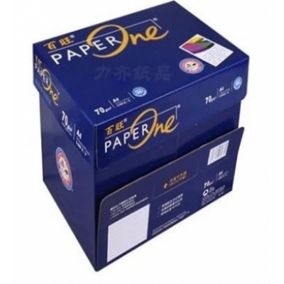 百旺（PAPER one） 进口原木浆百旺A4 70g不卡纸500张复印纸70克纸书写打印机纸（一包） 5包/箱